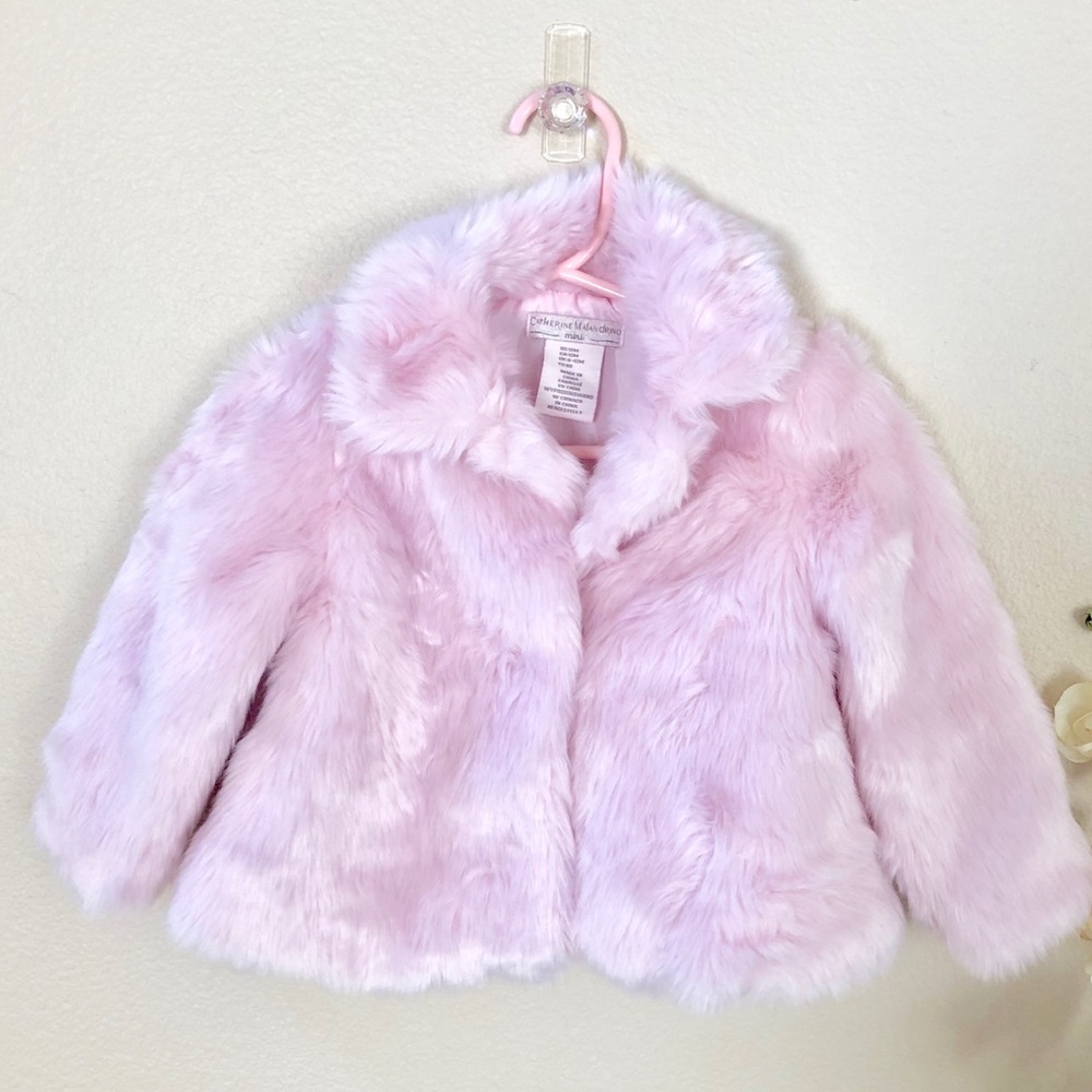 Pretty pink faux fur jacket for little girl